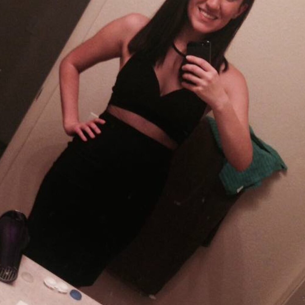 Black Bodycon Dress with See-through Mesh from Tobi